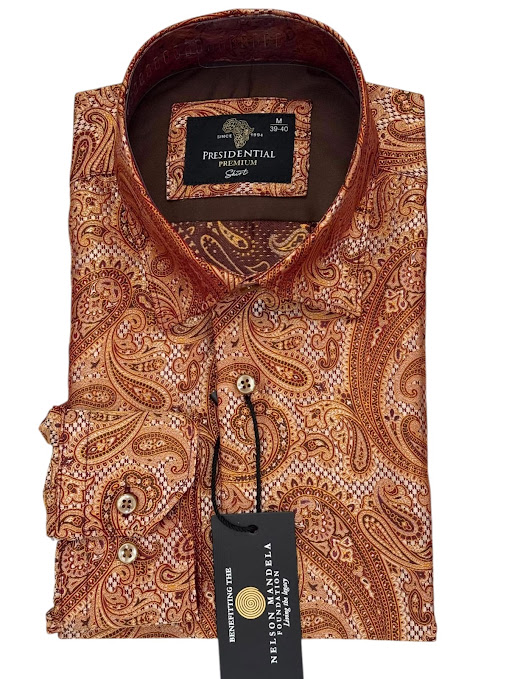 Presidential Premium Luxury Paisley Dress Shirt - Bronze